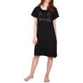 thumbnail image 5 of HDE Women's Cotton Nightgowns Short Sleeve Sleep Dress Black Cat Small-Medium, 5 of 9