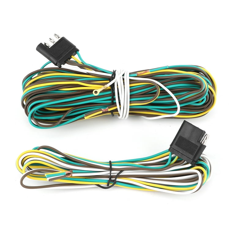 EOTVIA Trailer Wiring Harness Extension Kit 36FT 8.5+2.4m 4 Wire 4‑Flat 4  Pin With Male Female Plug,Trailer Wiring Harness 36FT 