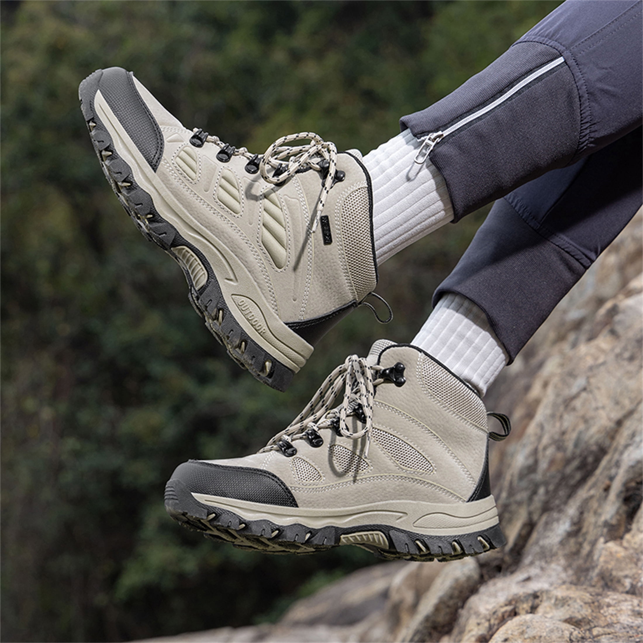 YOURDIARY Womens Mens Waterproof Anti-Slip Hiking Boots Outdoor Trekking Camping Trail Hiking Shoes