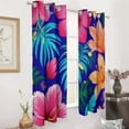 thumbnail image 3 of Tropical Floral Pattern 2 Panels Curtains for Bedroom Living Room Drapes Kitchen Window Curtain Home Decor, 3 of 6