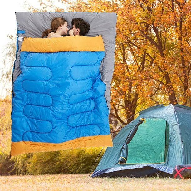 Double Sleeping Bag For Backpacking Camping Or Hiking. Cold Weather Waterproof Sleeping Bag For Adults. Truck Tent Or Sleeping Pad Lightweight 36 kg 2 personas shamjiam Almohadilla para dormir al aire...