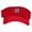 Red, variant on Poker Coin Embroidered Cotton Twill Sun Visor - Black OSFM