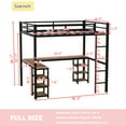 thumbnail image 5 of Bellemave Full Loft Bed with L-shaped Desk and Storage Shelves, Full Size Metal Loft Bed Frame for Students, Teens Loft Bed with Guardrails and Ladder, No Box Spring Needed, Black, 5 of 12