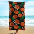 thumbnail image 4 of Yhmxh Sand Free Beach Towels, 30x60 Inch Sports Style Microfiber Pool Towels with Basketball Pattern, Oversized Quick Dry Sturdy Beach Towel for Beach, Gym, Pool Party, Vacation, 4 of 5