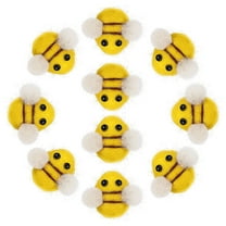 MUSEYA Bee Shaped Embellishment Little Felt Bees Yellow 10Pcs