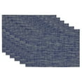 thumbnail image 2 of Contemporary Home Living Rectangular Tweed Placemats - 19" - Navy Blue - Set of 6, 2 of 6