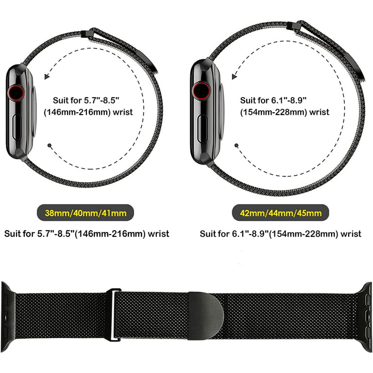 Amzpas [2 Pack] Metal Stainless Steel Apple Watch Bands