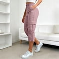 thumbnail image 5 of Capris pour Femmes, Yigetop Capris Cargo à Coupe Décontractée pour Femmes Pantalons de Randonnée Été Voyage Plein Air Décontractés Amples Confortables Pantalons Raccourcis Capris Cargo pour Femmes Rose m, 5 of 5