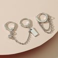 thumbnail image 4 of Pendientes de botón para mujer, pendientes de botón, pendientes de botón para mujer, pendientes de cadena de moda, pendientes asimétricos de hip hop, pendiente A, 4 of 5