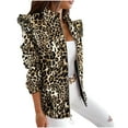 thumbnail image 1 of DPTALR Tenue d'Affaires pour Femmes Imprimée à Manches Longues avec Fermeture Éclair Cardigan Amincissant Manteau Veste Haut, 1 of 9