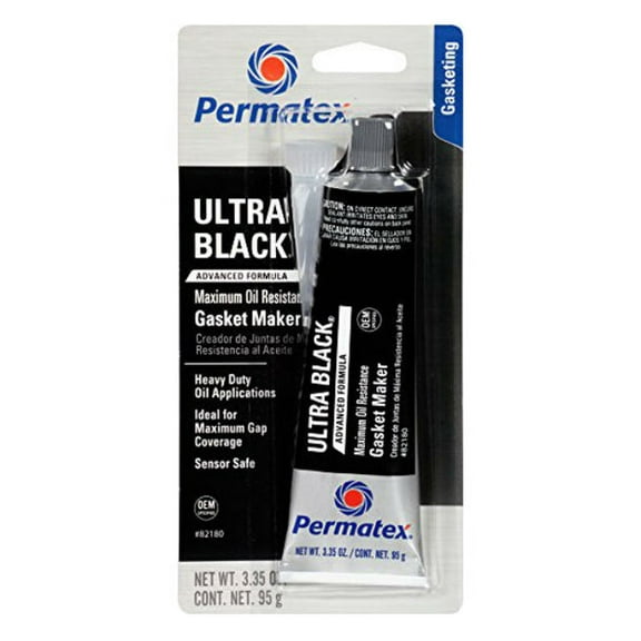 1PC-Permatex® 82180 Ultra Black® Maximum Oil Resistance Gasket Maker, 3.35 Oz