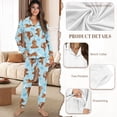 thumbnail image 6 of DISNIMO Dachshund Paw Printed Womens Pajama Sets Long Sleeve Sleepwear Nightwear Pjs with Long Pants Casual V Neck Ladies Lounge Sets, 6 of 7