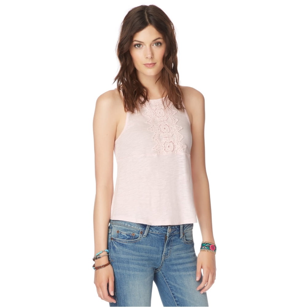 Aeropostale Aeropostale Womens Ribbed Crochet Tank Top