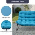 thumbnail image 6 of Pellebant 2-Seater Outdoor Patio Loveseat with Soft Cushions – All-Weather Rust-Resistant Metal Frame Patio Sofa for Balcony, Poolside, Backyard, Porch (Blue), 6 of 10