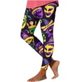 thumbnail image 7 of Feancey Clearance Sales Mardi Gras Workout Leggings for Women Butt Lifting Compression High Waisted Yoga Pants Novelty Mask Sequin Print Carnival Party Tights Multicolor S, 7 of 7