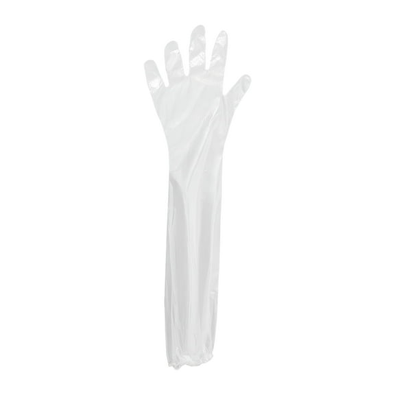 ACDANC Disposable Gloves,Long Sleeve Cleaning Gloves,Waterproof Protective Plastic Long Sleeve Cleaning Gloves,60cm Housework Gloves,Disposable Elbow Gloves,Foodgrade Gloves for Food Handling