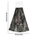 thumbnail image 6 of Yayeee Kitchen Hanging Hand Towels Set of 2 with Loop Bathroom Absorbent Tie Towel, Dark Flowers Pattern, 6 of 7