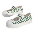 thumbnail image 1 of Zapatos de Lona 3,5 CM Suela Gruesa Punta Redonda Suave Cómoda Textura Inferior de Goma Correa en el Tobillo Zapatos de Verano para Mujer Verde 37, 1 of 8