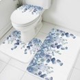 thumbnail image 3 of Blue Teal Botanical Bath Mat 3 Piece Bathroom Rug Set, Eucalyptus Leaves Pastoral Floral Non Slip Bath Rug Contour Mat and Toilet Lid Cover, Absorbent Shower Mats Soft Bath Rugs and Mats Sets, 3 of 8