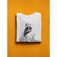 thumbnail image 3 of Grey Heron Sketch Sweatshirt Women -Image by Shutterstock, Female Small, 3 of 4