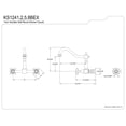 thumbnail image 3 of Kingston Brass KS1242BEX Essex Wall Mount Bridge Kitchen Faucet, Polished Brass, 3 of 3