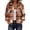 12-Vermilion, variant on Womens Plaid Flannel Shacket Button Front Lapel Collar Long Sleeve Cropped Jacket with Chest Pockets L