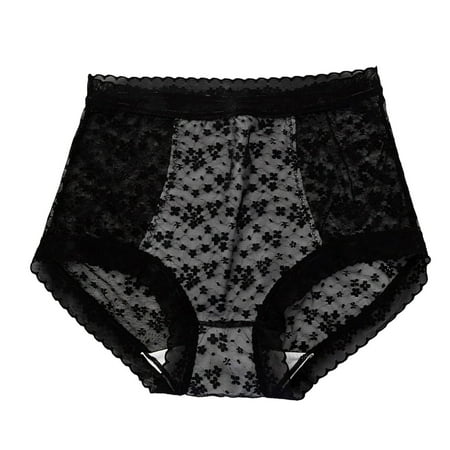 

Women Panties Seamless Plus Size High Waist Abdominal Ladies Cotton Crotch Raise Lace Briefs Underwear