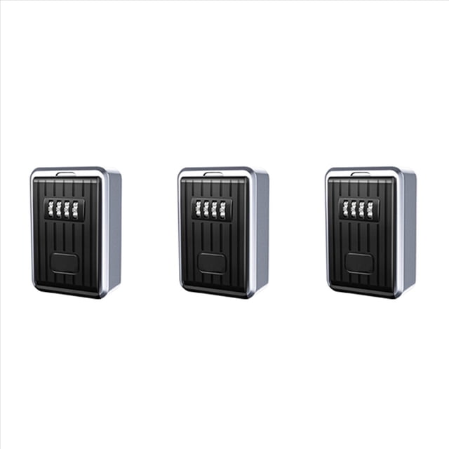 3X Caja de Bloqueo Combinacion de 4 Digitos Caja Impermeable Aleacion de Aluminio Resistente Al Clima Clave Hider con Codigo Reiniciable Clave de Almacenamiento Montado En la Pared