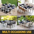 thumbnail image 5 of Navy Blue Black Geometric Table Cloths for 6 Foot Rectangle Tables, Modern Abstract Art Block Patio Waterproof Elastic Fitted Tablecloths, Washable Rectangular Table Cover for Camping, 5 of 8