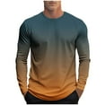 thumbnail image 2 of Donemore Men's Gradient Casual Print Sporty Long Sleeve Round Neck Shirt / Fashion Trend Casual Design Comfortable Versatile Menswear, 2 of 5