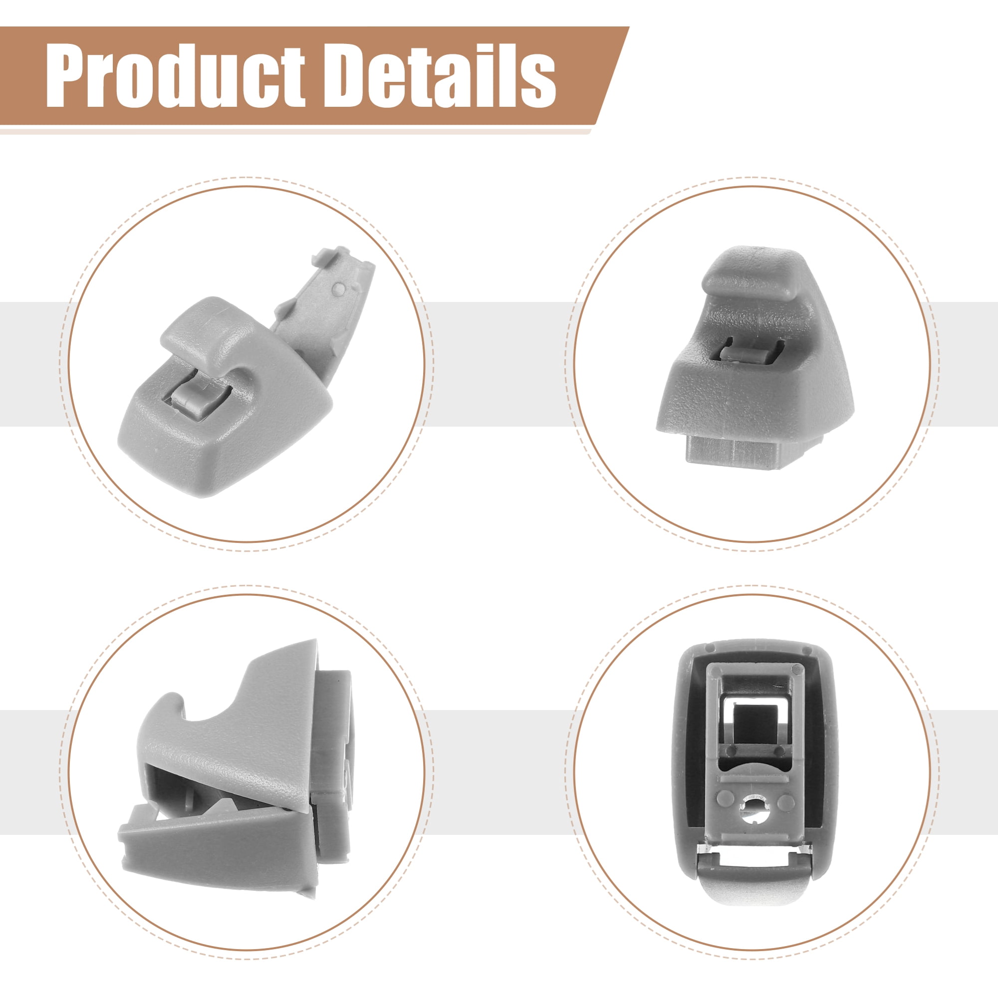 Unique Bargains 2pcs Sun Visor Support Clip for Chevrolet Cruze Sonic Spark for Buick Gray