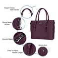 thumbnail image 4 of Bolsa MOSISO para portátil, piel sintética, para mujer, 17-17,3 pulgadas, color morado, 4 of 6
