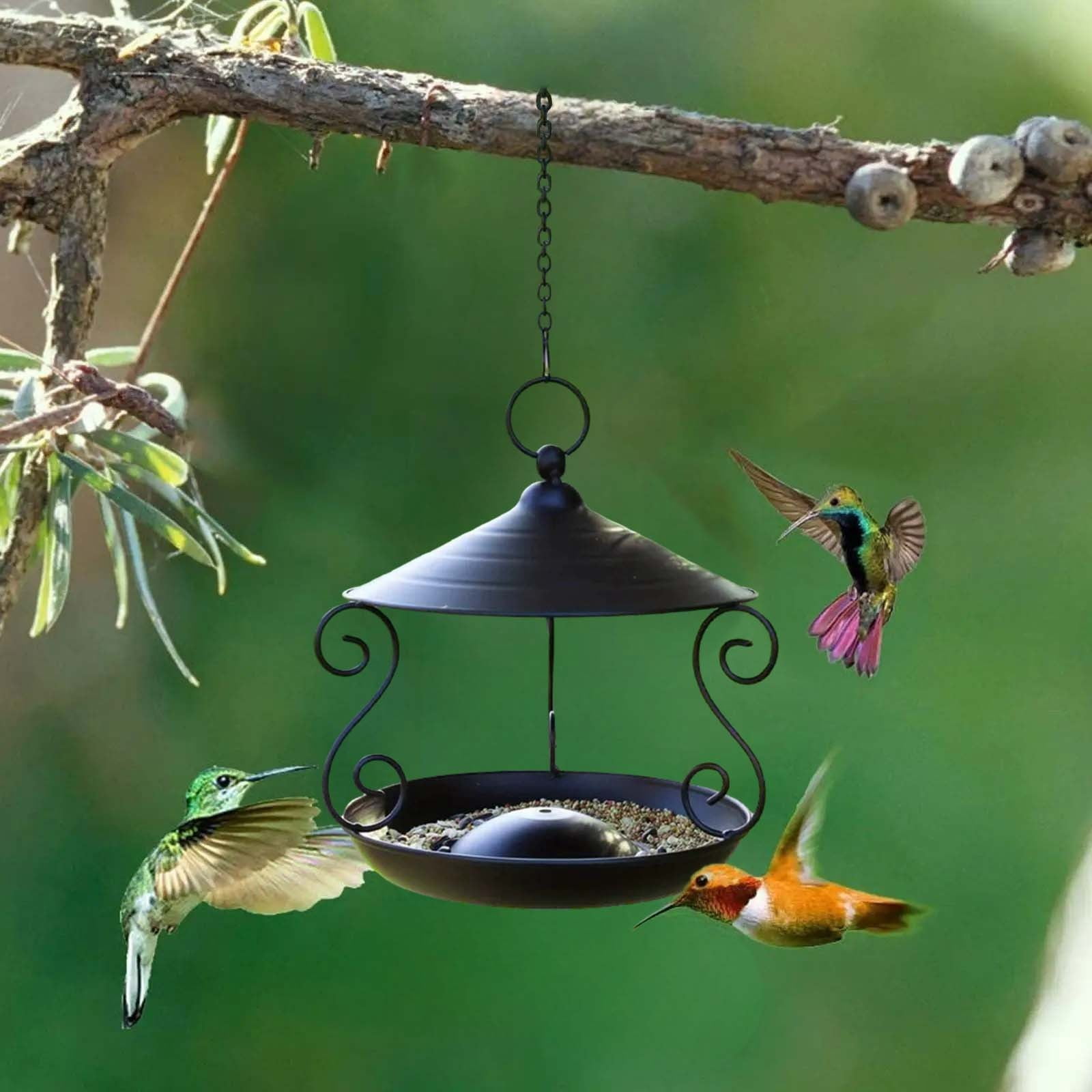 Clearance!Home Decor European Style Bird Feeder Hand Painted Hanging Garden For Outdoor Yard Patio Feeding Station,Bird Feeders