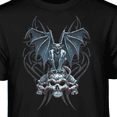 thumbnail image 3 of Teelocity Men's Gargoyle on Skulls Black Relaxed Fit Short Sleeve Graphic T-Shirt, 3 of 3