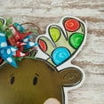 thumbnail image 6 of 18" Vibrant Reindeer Door Hanger, Colorful Christmas Front Door Decor, Whimsical Thin Wreath, Red-Turquoise-Lime Polka Dot Door Hanger, 6 of 8