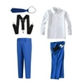 thumbnail image 2 of Visaccy Boys Formal Suit Set Blue Slim Fit Dresswear Toddler Boy Suspender Outfit Size 5Years, 2 of 5