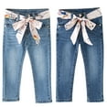 thumbnail image 4 of Utoimkio Girls Straight Leg Jeans Elastic Waisted Solid Color Denim Pants for Little Girls 2-10 Years, 4 of 6
