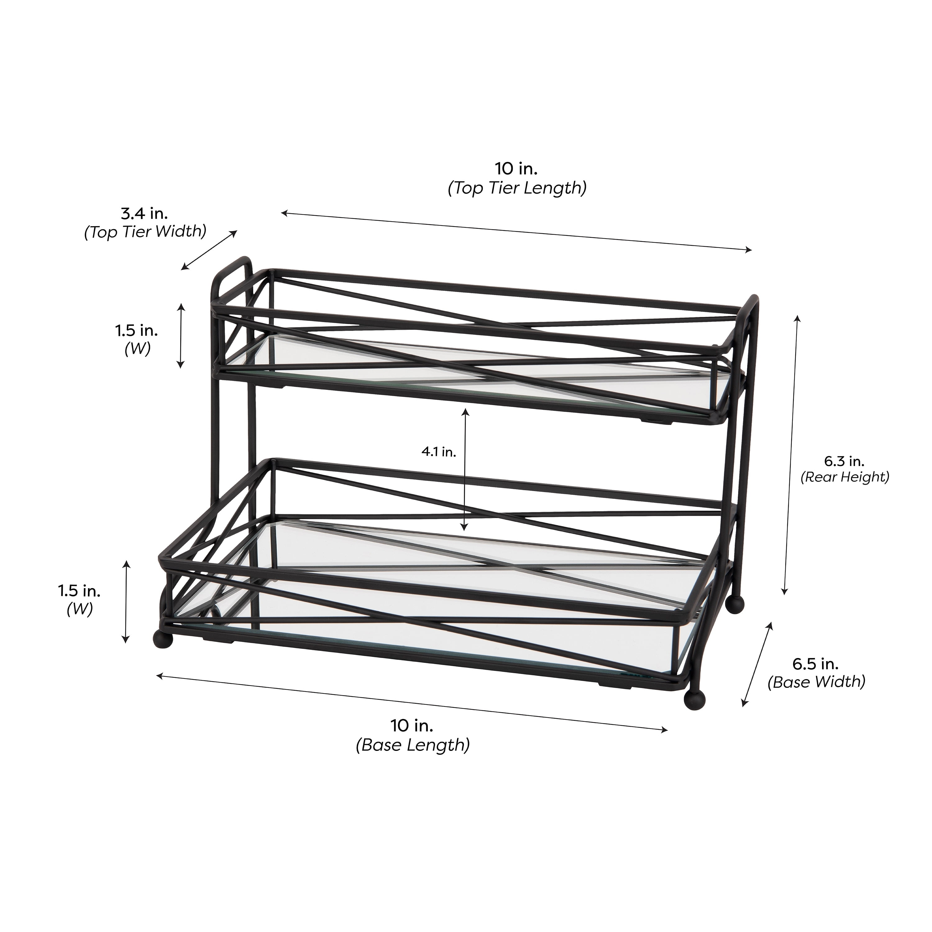 Home Details 2 Tier Vanity Tower in Matte Black