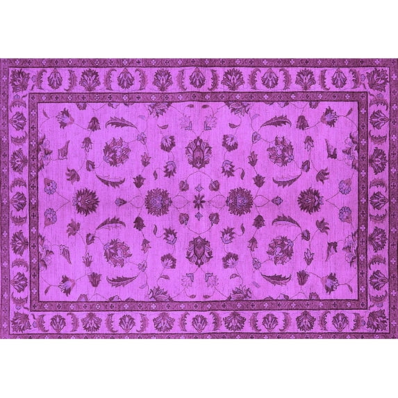 Ahgly Company Indoor Rectangle Oriental Purple Industrial Area Rugs, 5' x 8'
