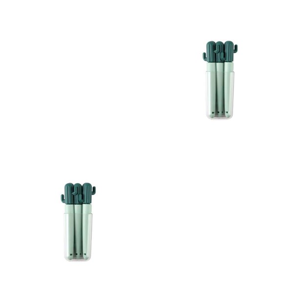 Cateissary 5 uds Clip sellado bolsa selladores Cactus herramienta hermética abrazaderas alimentos hogar Gadgets hornear comestibles práctico Verde oscuro 2Conjunto