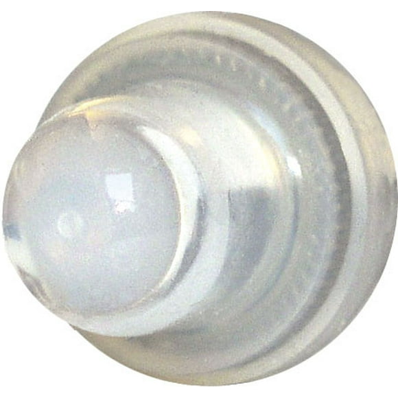 Blue Sea Bouton de Réinitialisation de Disjoncteur 4135-BSS 3/8 Pouce -27 Unités Taille de Filetage; Transparent; Boîtier en Silicone avec Filetage en Laiton Nickelé
