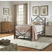 Weston Home Adison Graceful Scroll Bronze Iron Bed, Twin