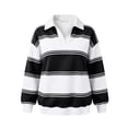 thumbnail image 2 of Women's Fashion Sweatshirts V Neck Color Blocked Striped Casual Loose Long Sleeve Drop Shoulder Tops Color Block Y2K Outfits Fashion Clothing, 2 of 10