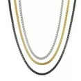 thumbnail image 2 of Women Men 1.5-4mm Stainless Steel Gold Plated Square Rolo Chain Necklace, 2 of 4