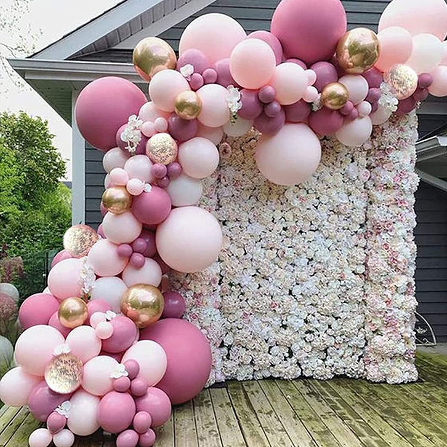 Pink Balloon Garland 130 Pcs Baby Shower Decorations for Girl Dusty Rose Go  - Walmart.com