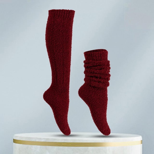 Bramtres Chaussettes pour Femmes, Chaussettes de Course Chaussettes Épaisses d'Hiver Extra Épaisses et Chaussettes Lune Automne et Hiver Chaussettes Chaudes pour la Maison Chaussettes Habillées, Chaussettes Épaisses Rouges