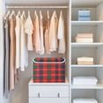 thumbnail image 4 of Yayeee Collapsible Cube Storage Bin with Lid Fabric Closet Decorative Basket with Handles, Red and Blue Pattern, 4 of 7