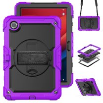 For Lenovo Tab M11/K11 LTE 2024 Case 11 inch, 360 Rotating Shockproof Cover with Stand, Screen Protector, Shoulder Strap (TB330FU/TB330XU/TB331FC), Purple