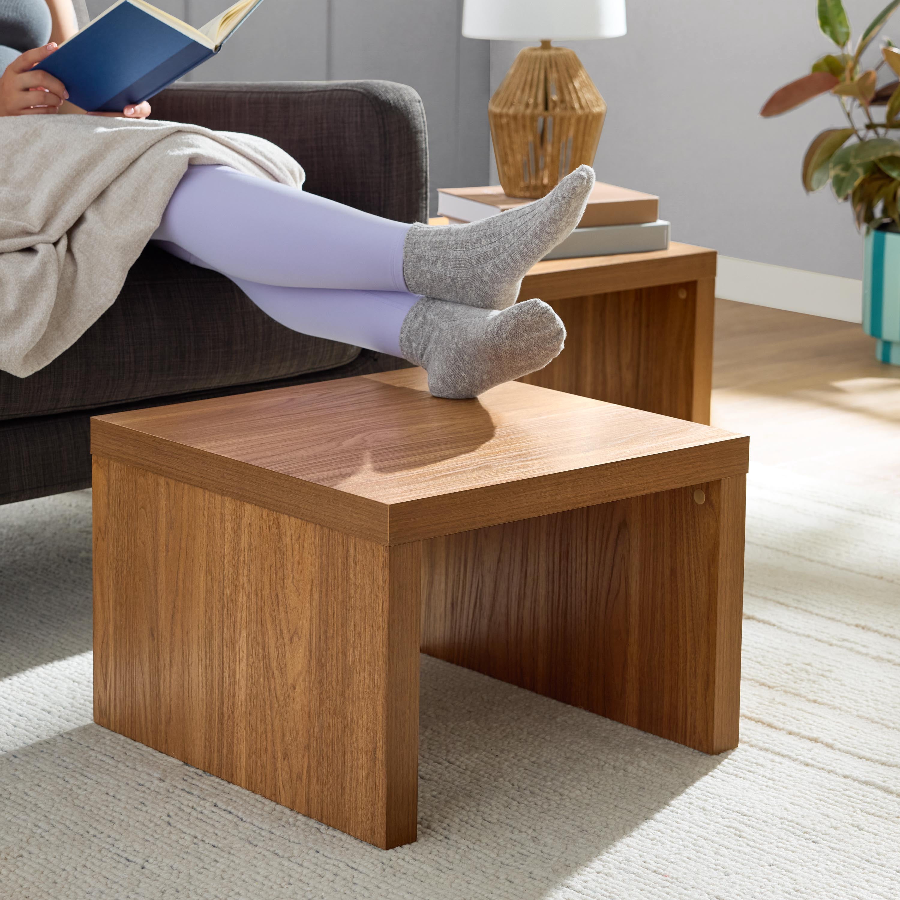 Mainstays Multi-Use Coffee and End Table Set, Warm Walnut Finish