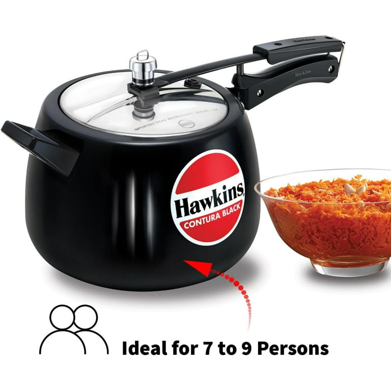 Hawkins Contura Black Hard Anodised 6.5 Liter Aluminum Pressure Cooker Speedy Cooking Walmart